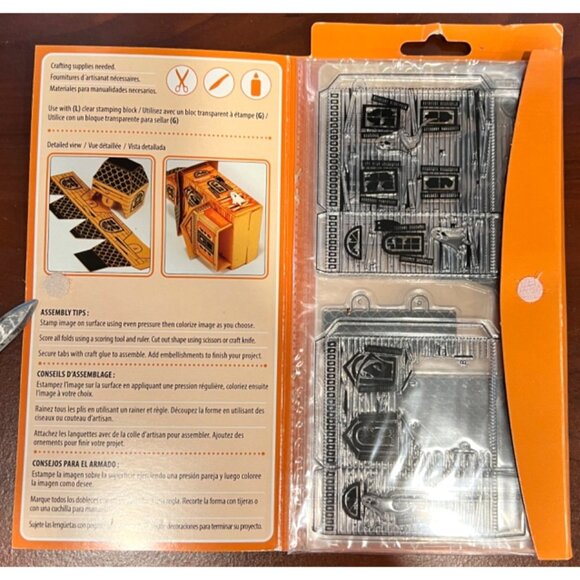 Inkadinkado Clear Halloween Stamps Paper Sculptures Craft Kit HauntedHouse60-312 - Picture 3 of 4